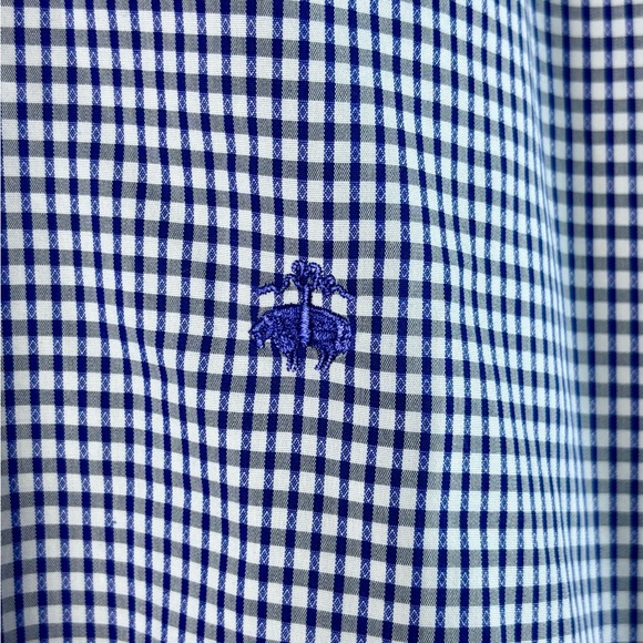 Brooks Brothers 2XLT The Original Polo 100% Cotton Blue White Button Down Shirt - Picture 5 of 7